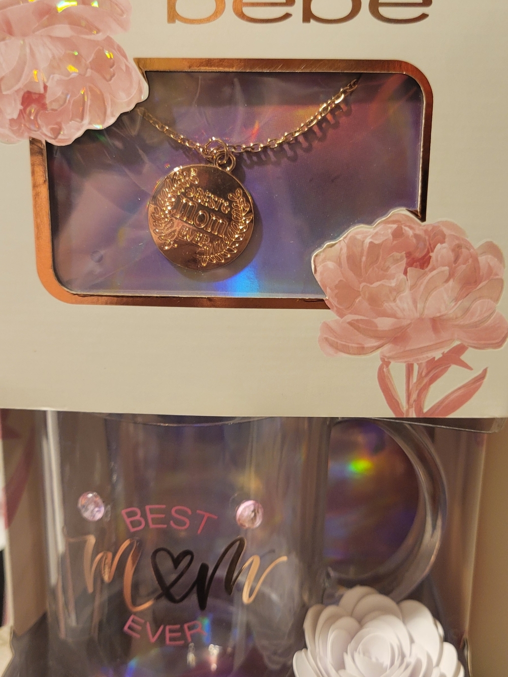 bebe Rose Gold 'Best Mom Ever' Necklace & Mug Gift Set